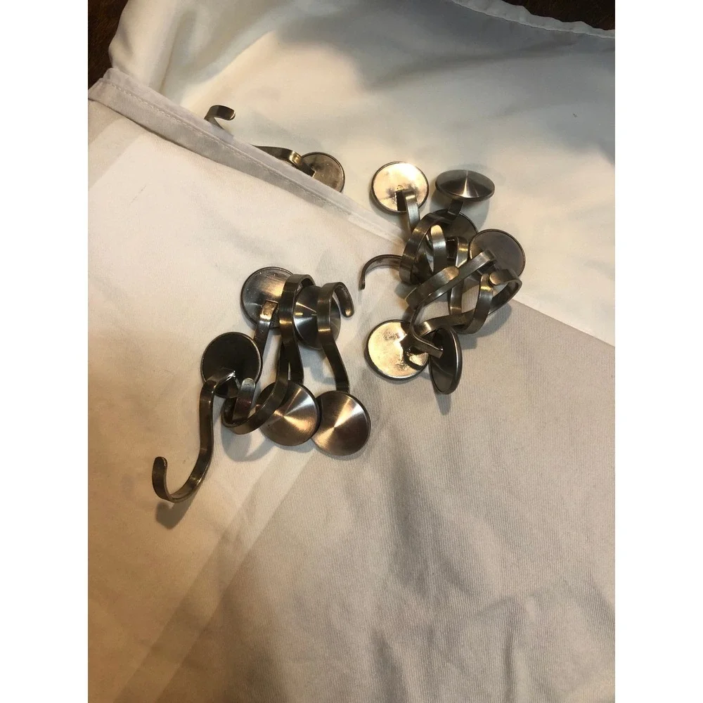 Cloth shower curtain with liner and hooks